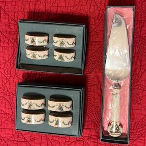 Lenox napkin rings and cake cutter